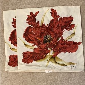 Pair of Jim Thompson 18x18 inch silk pillows
